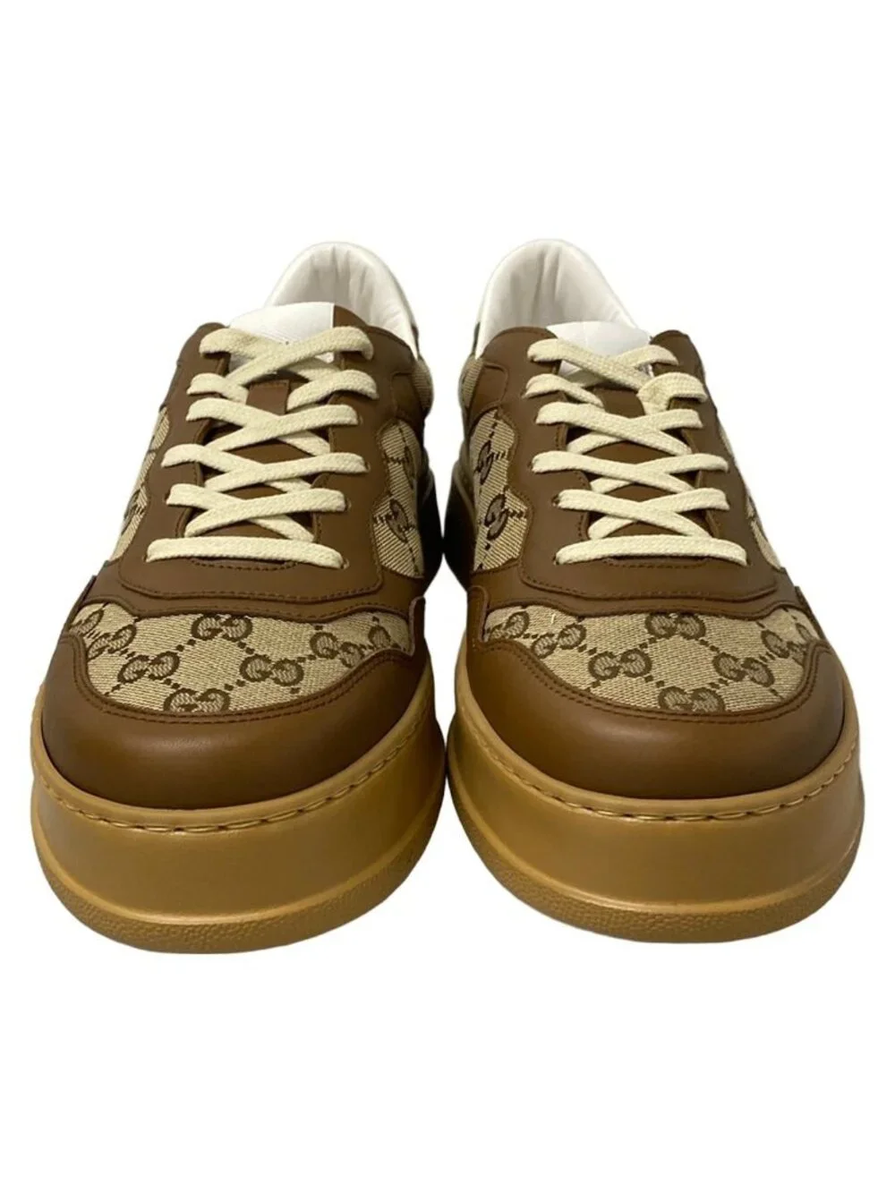 Gucci Sneakers 10.5 GG Pattern Brown Dark Leather